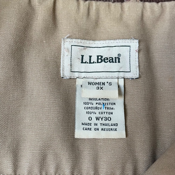 LL Bean Chore Barn Coat 3x Cotton With Thinsulate Lining Corduroy Collar Cuffs - Picture 6 of 13